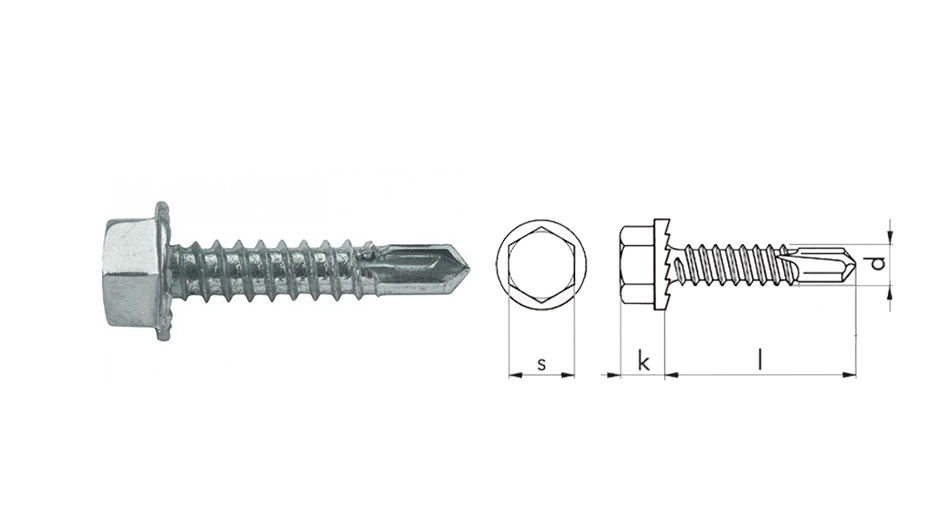 VITI AUTOFORANTI PER METALLI TESTA ESAGONALE CON BORDINO