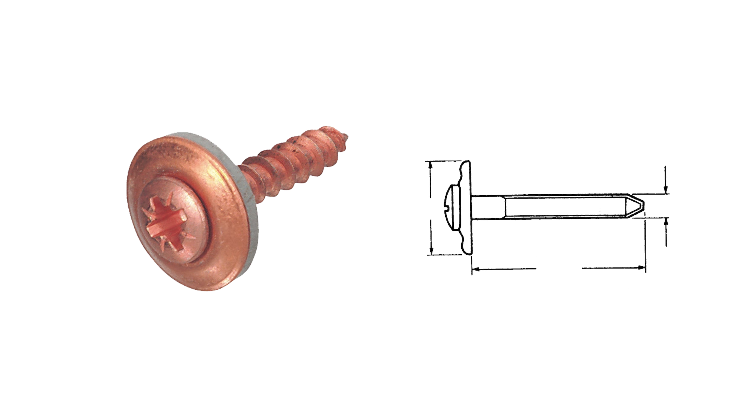 VITI PER LATTONIERI INOX A2 IMPRONTA PZD CON RONDELLA