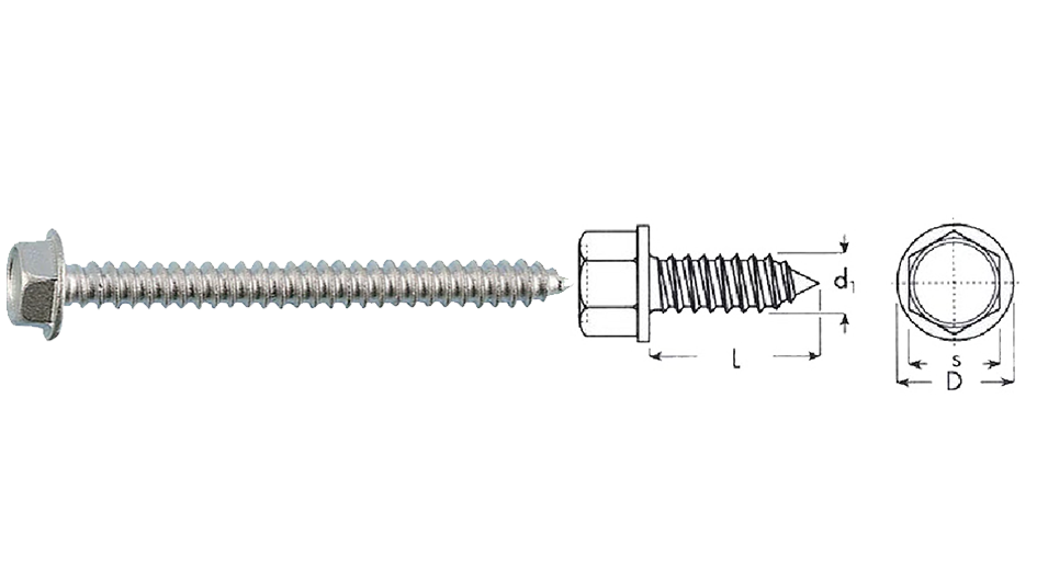VITI AUTOFILETTANTI PER METALLI TESTA ESAGONALE CON FINTA RONDELLA