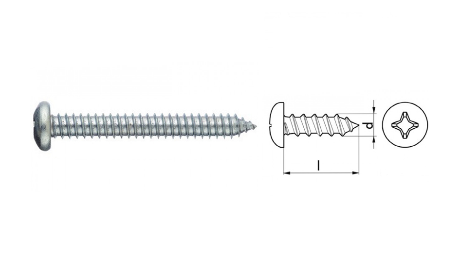 VITI AUTOFILETTANTI PER METALLI TESTA CILINDRICA BOMBATA IMPRONTA PH