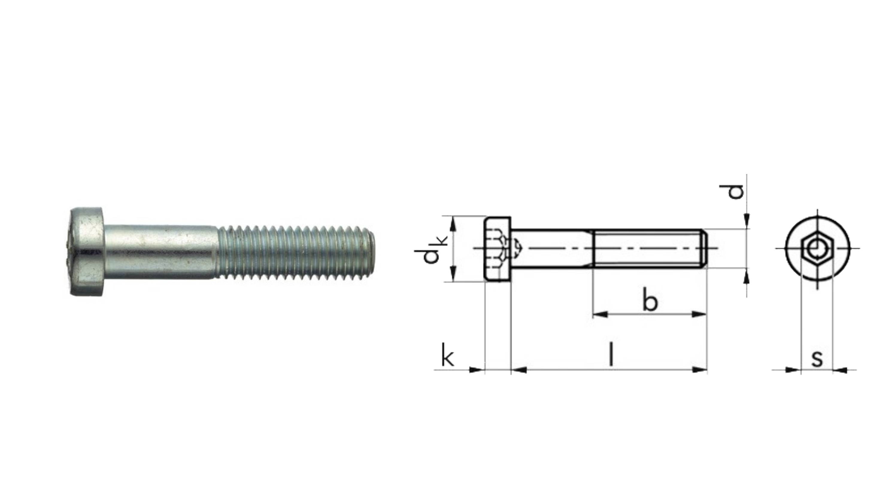 VITI TESTA CILINDRICA BASSA ESAGONO INCASSATO CON FORO GUIDA DIN6912