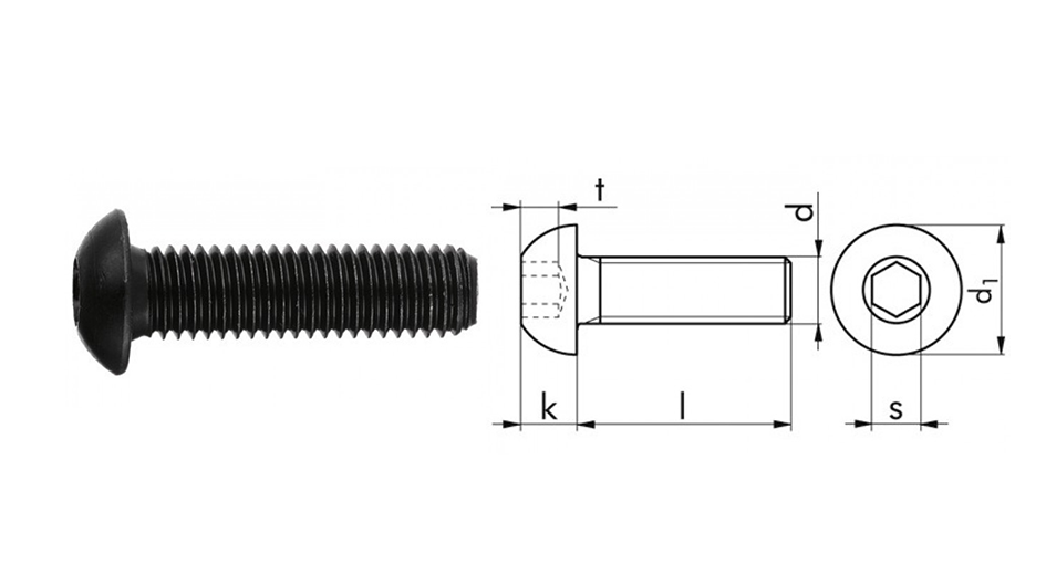 VITI METRICHE TESTA CILINDRICA BOMBATA ESAGONO INCASSATO ISO 7380-1