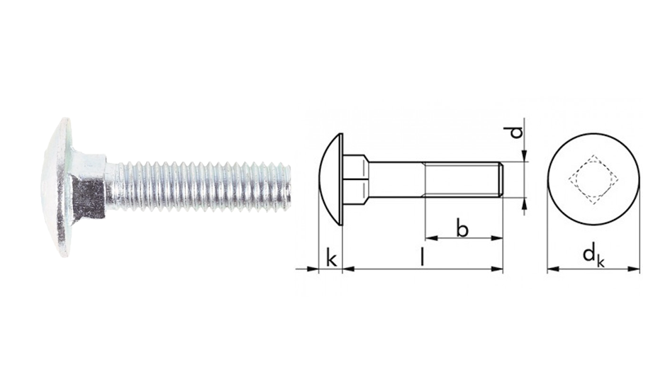 VITI TESTA TONDA QUADRO SOTTOTESTA SENZA DADO DIN 603