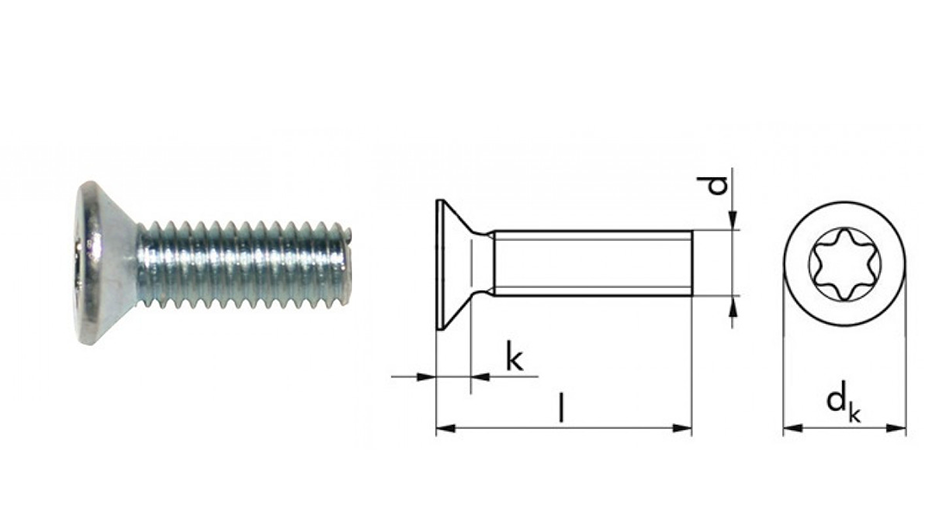 VITI METRICHE TESTA PIANA SVASATA IMPRONTA TX ISO 14581