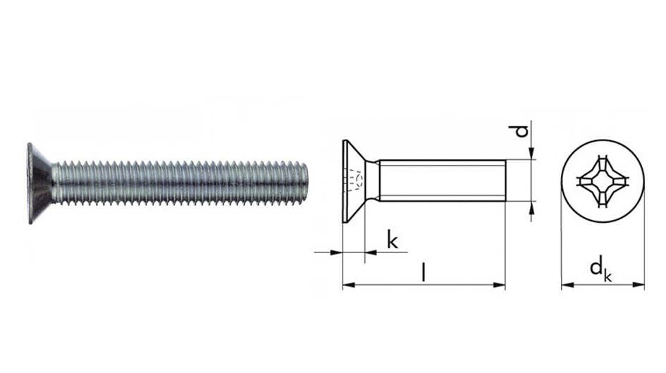 VITI METRICHE TESTA PIANA SVASATA IMPRONTA PH DIN 965