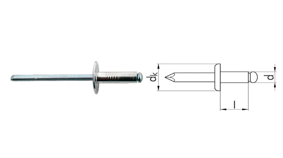RIVETTI A STRAPPO ALLUMINIO TESTA LARGA